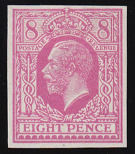 SG390 1912 8d. Trial of Eve’s Pillar design in dull purple on gummed watermarked paper in magenta.
